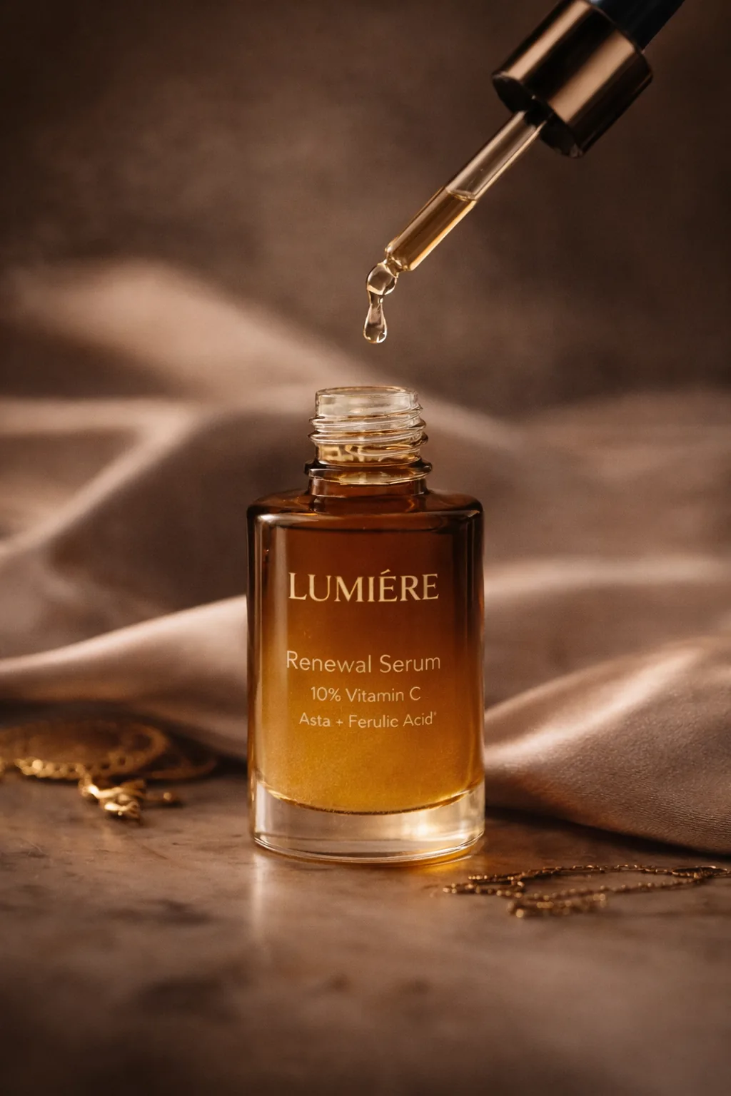 Cleanser and serum in the studio